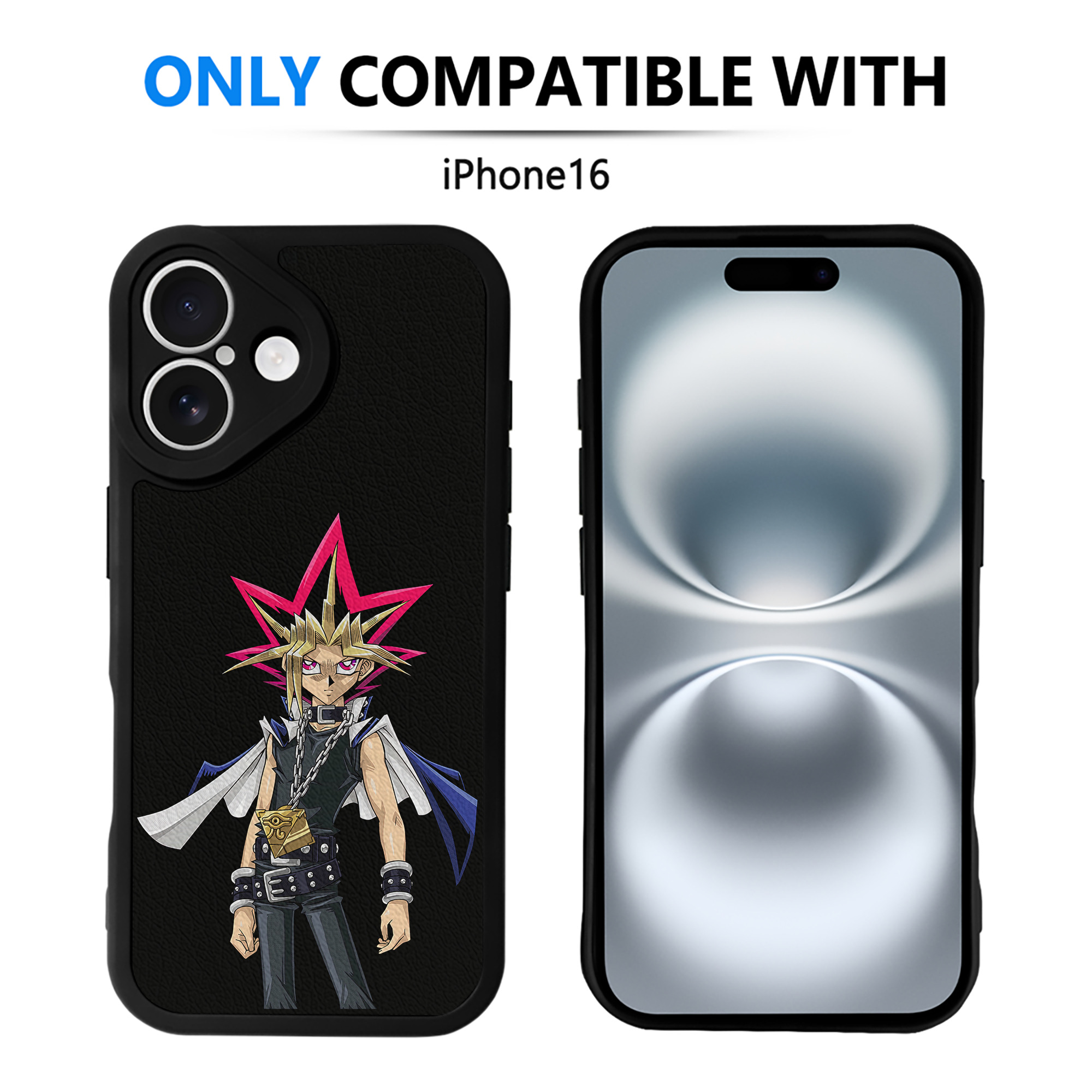 遊☆戯☆王 Yu-Gi-Oh! 【iPhone 16シリーズ対応】シリコンスマホケース（レザー調） 材質：シリコン